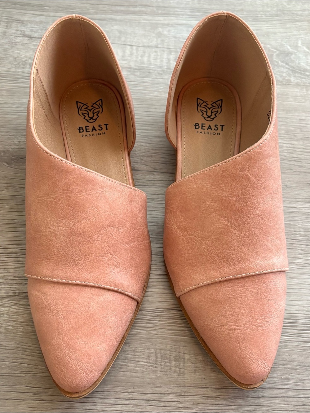 Beast Carter-05 Women D'Orsay Slip On Pointy Cut Out Ankle Booties Blush size 8